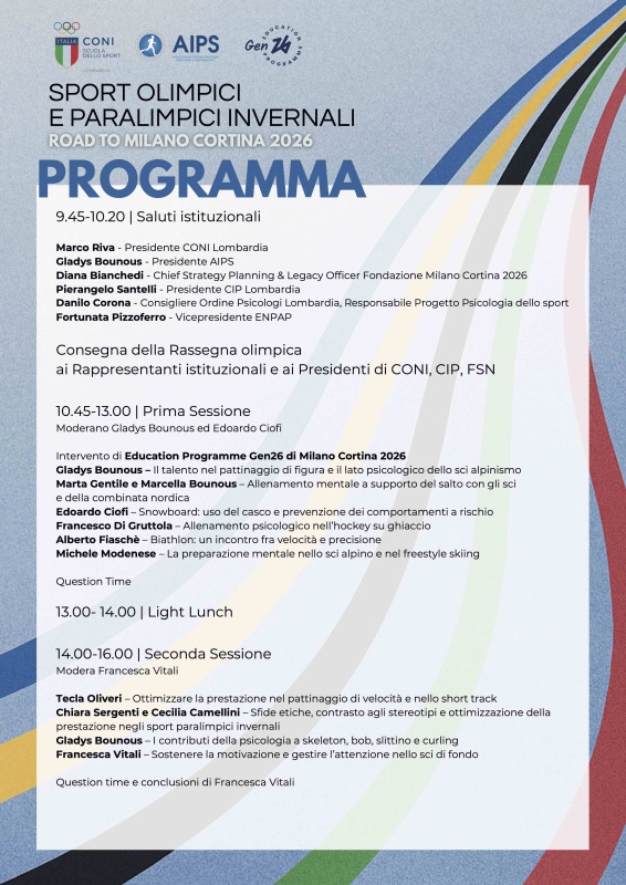 SPORT OLIMPICI E PARALIMPICI INVERNALI - Road to Milano Cortina 2026